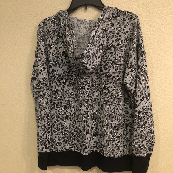 Cuddl Duds Women's Lightweight Comfort Hoodie Print Rib Trim Detail Large - Picture 10 of 11